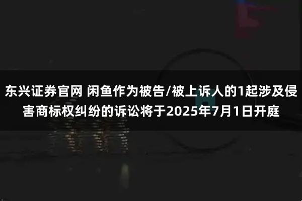 东兴证券官网 闲鱼作为被告/被上诉人的1起涉及侵害商标权纠纷的诉讼将于2025年7月1日开庭